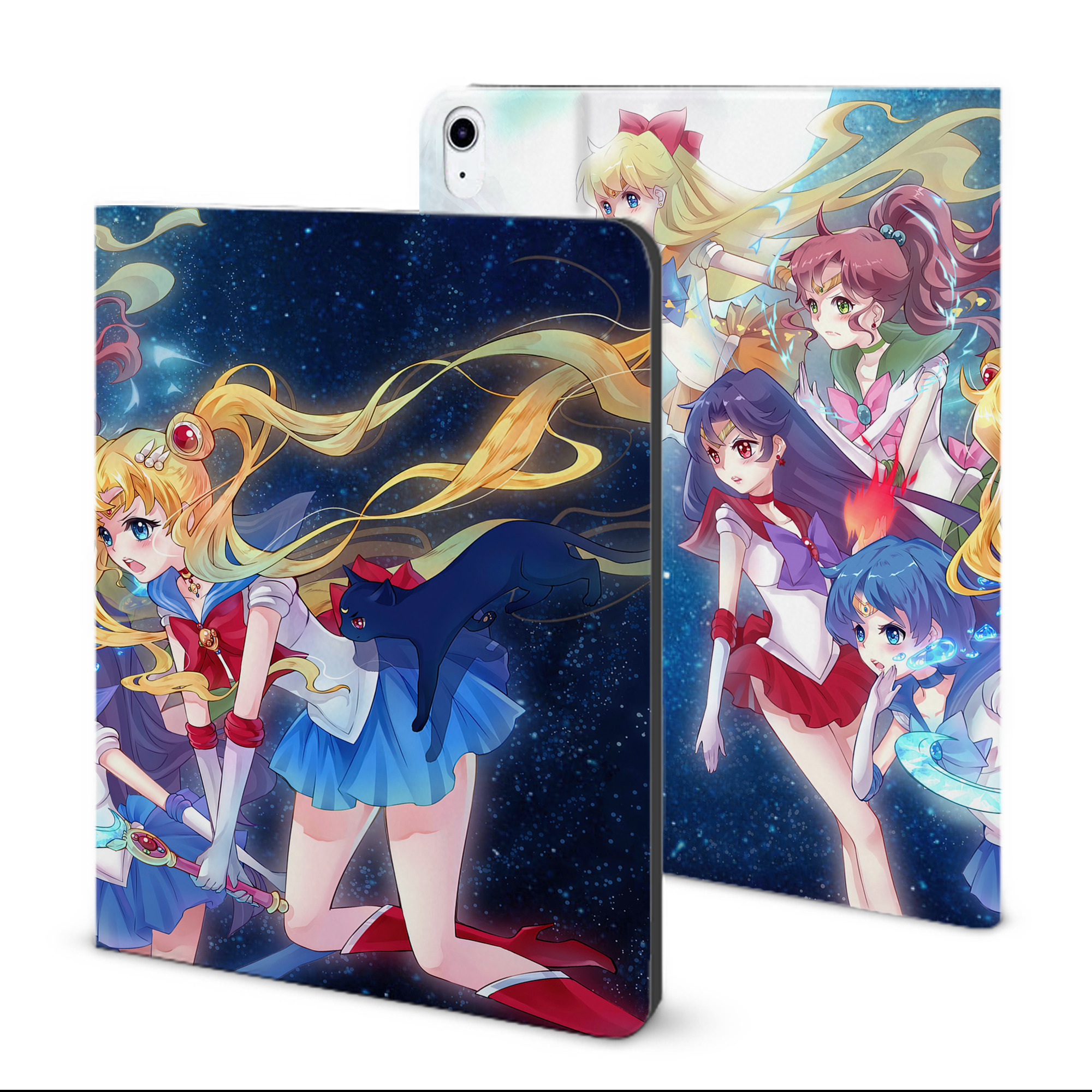 （画像用） 美少女戦士セーラームーン Sailor Moon IPad ケース ブック型 PUレザー TPU 耐衝撃 軽量 薄型 ペン収納なし 全面保護 IPad 各モデル対応